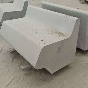 漯河 芝麻白花岗岩异形坐凳，石凳