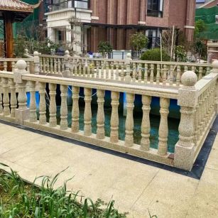 漯河黄金麻花岗岩石材栏杆，扶手，将军柱，花瓶柱