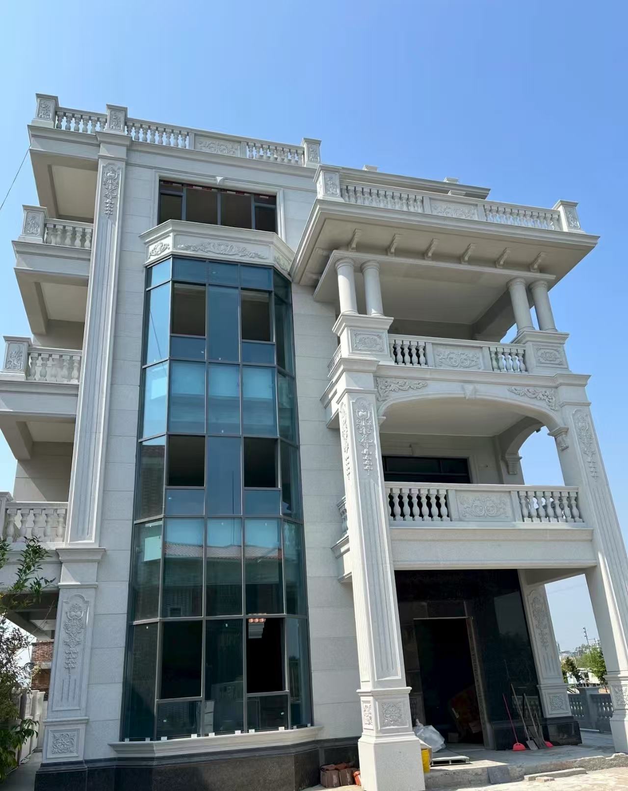 漯河 白麻花岗岩别墅外墙干挂效果展示