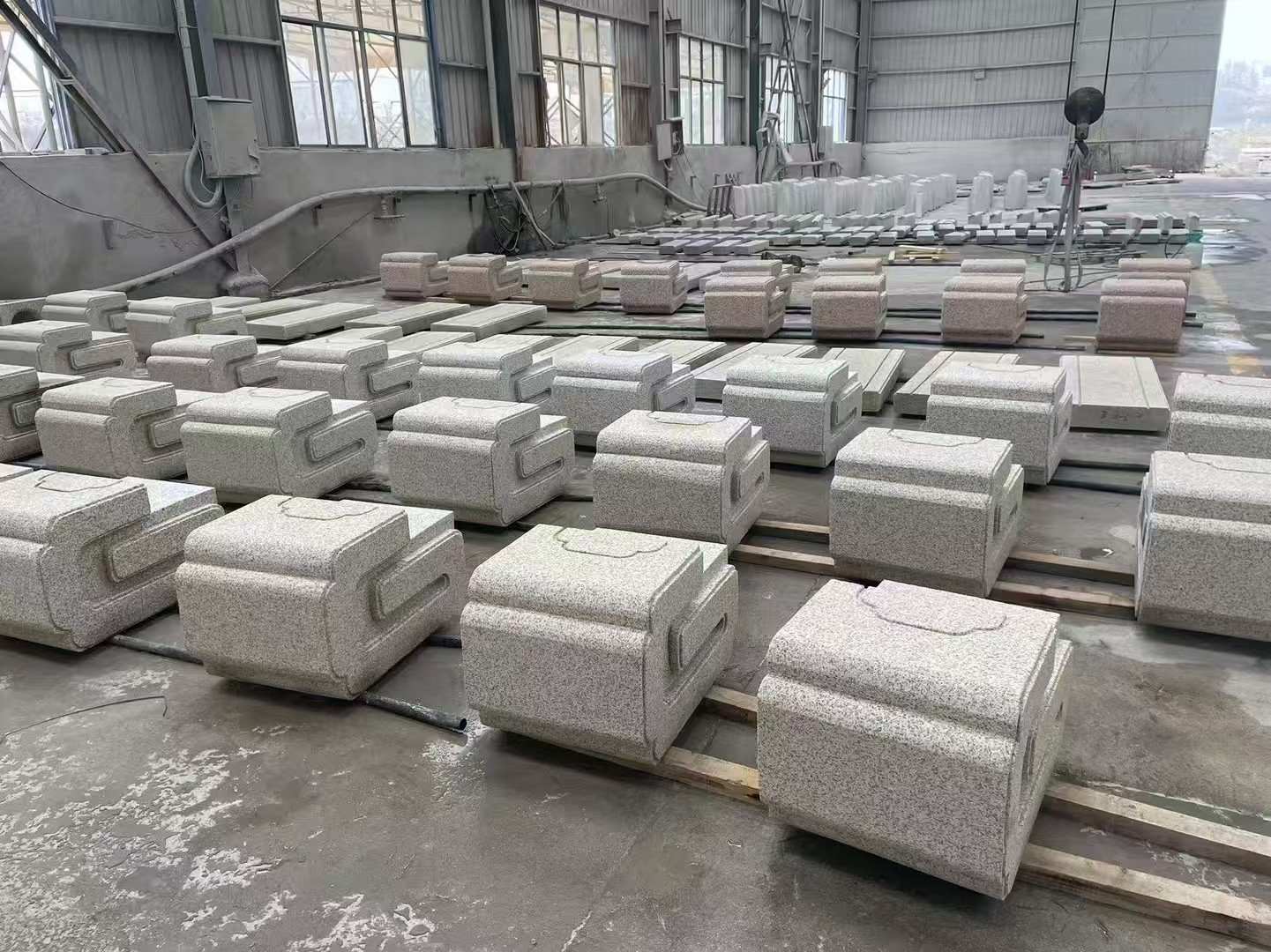 漯河 白麻花岗岩异形加工-石凳，坐凳