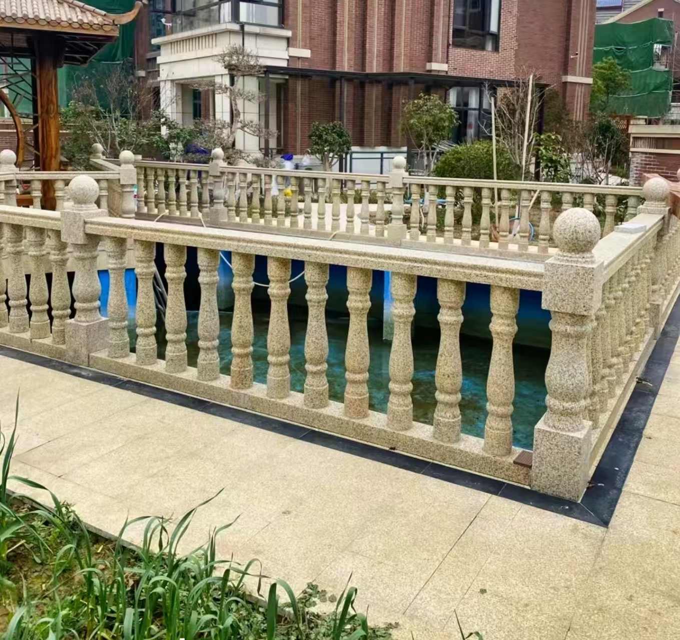 漯河黄金麻花岗岩石材栏杆，扶手，将军柱，花瓶柱